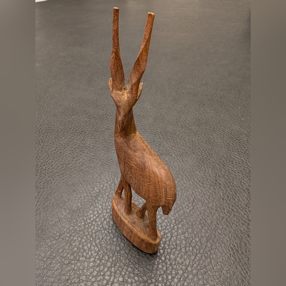 Vintage Gazelle Hand Carved Wood Art Decor Sculpture Trinket MCM African Safari - Picture 2 of 9